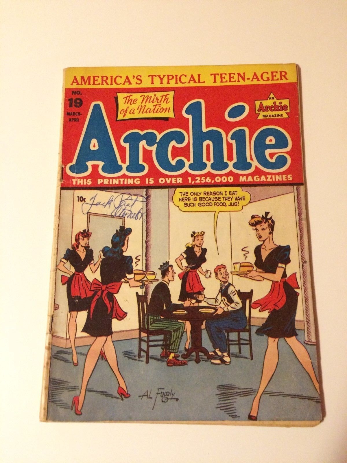 ARCHIE #19 RARE EARLY ISSUE 1946 JUGHEAD BETTY VERONICA WOGGON FAGALY