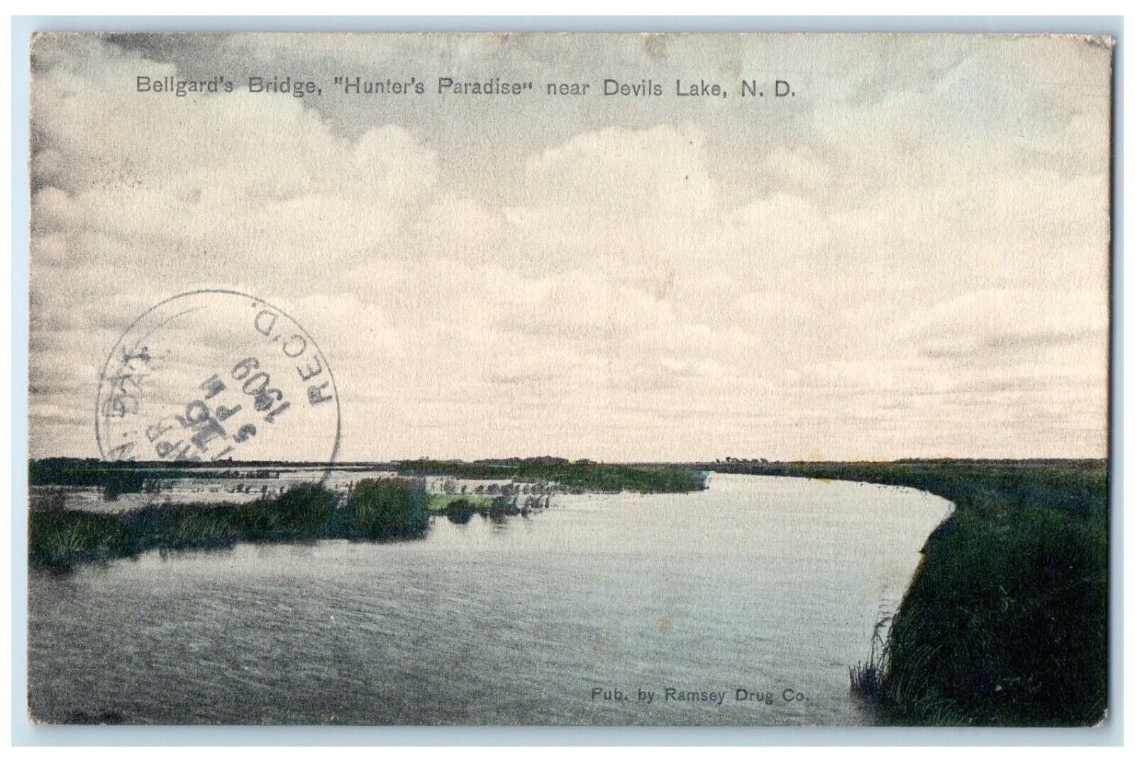 c1910's Bellgard's Bridge Hunters Paradise Near Devils Lake ND Antique Postcard