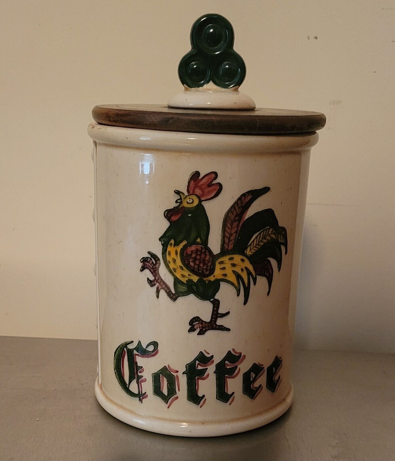 Metlox Poppytrail Red Rooster California Provincial Coffee Canister w/ Lid