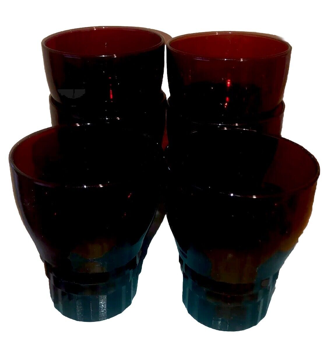 6 Anchor Hocking Royal Ruby Red Juice Glasses Windsor 4\