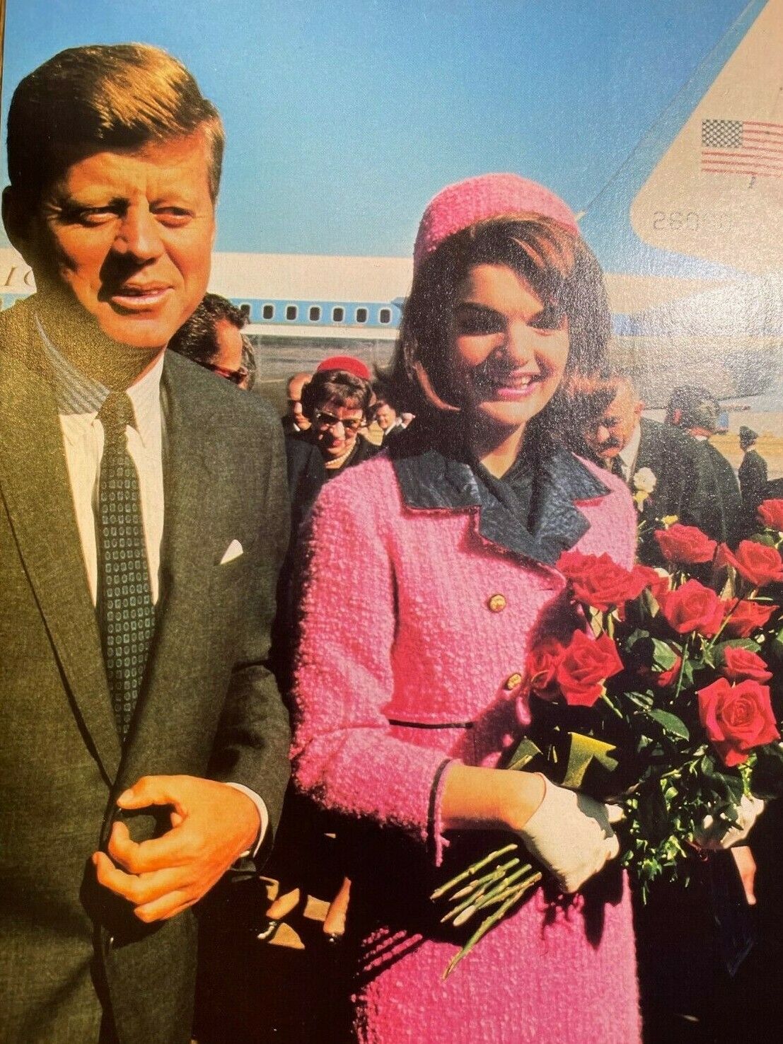 1988 Vintage Magazine Illustration John F. Kennedy and Jackie Kennedy