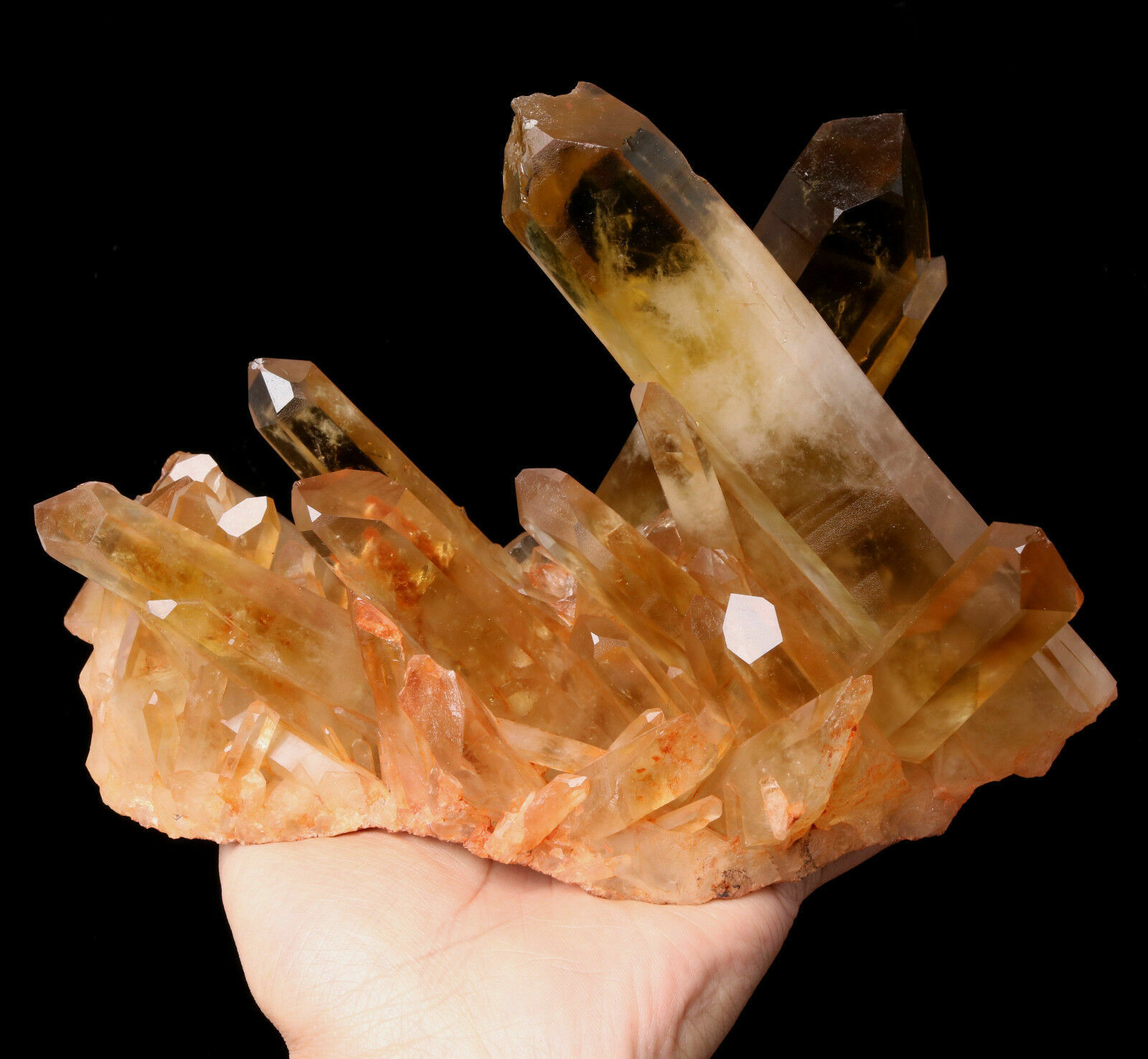 5.48lb Natural Clear Smoky Citrine Quartz Crystal Cluster Point Healing Mineral