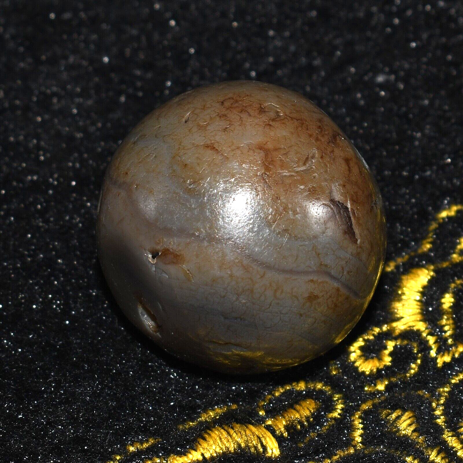 Large Genuine Ancient Banded Agate Stone Bead Circa Late 3rd-2nd Century BC