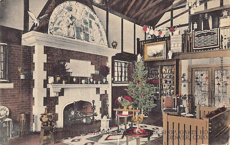 Postcard CO: Ann Shermerhorn Work Shop, Oakes Home Denver, Colorado, Posted 1919