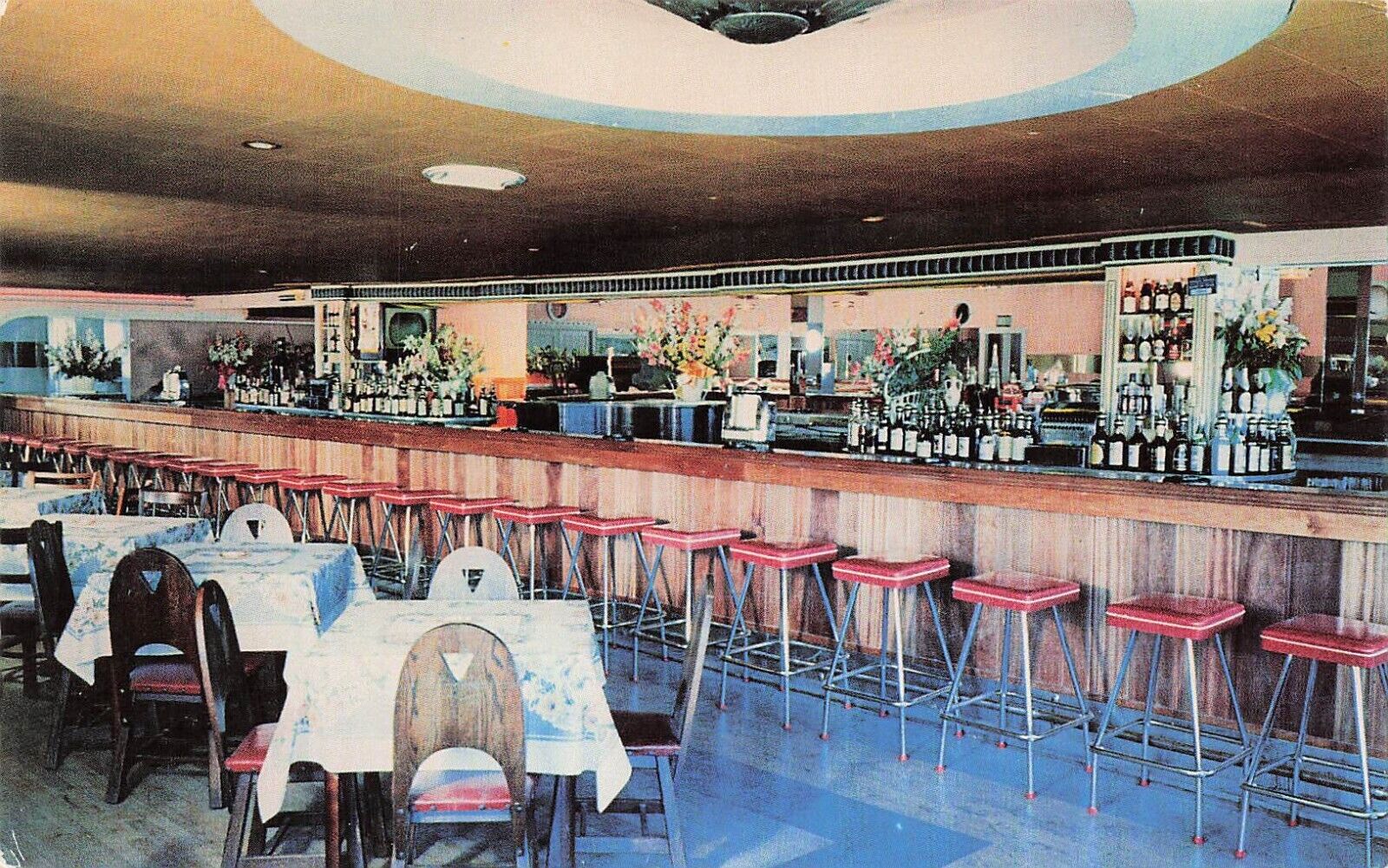 Ship Bottom NJ Mccleary's Mecleary's Restaurant Bar Interior Vtg Postcard E30