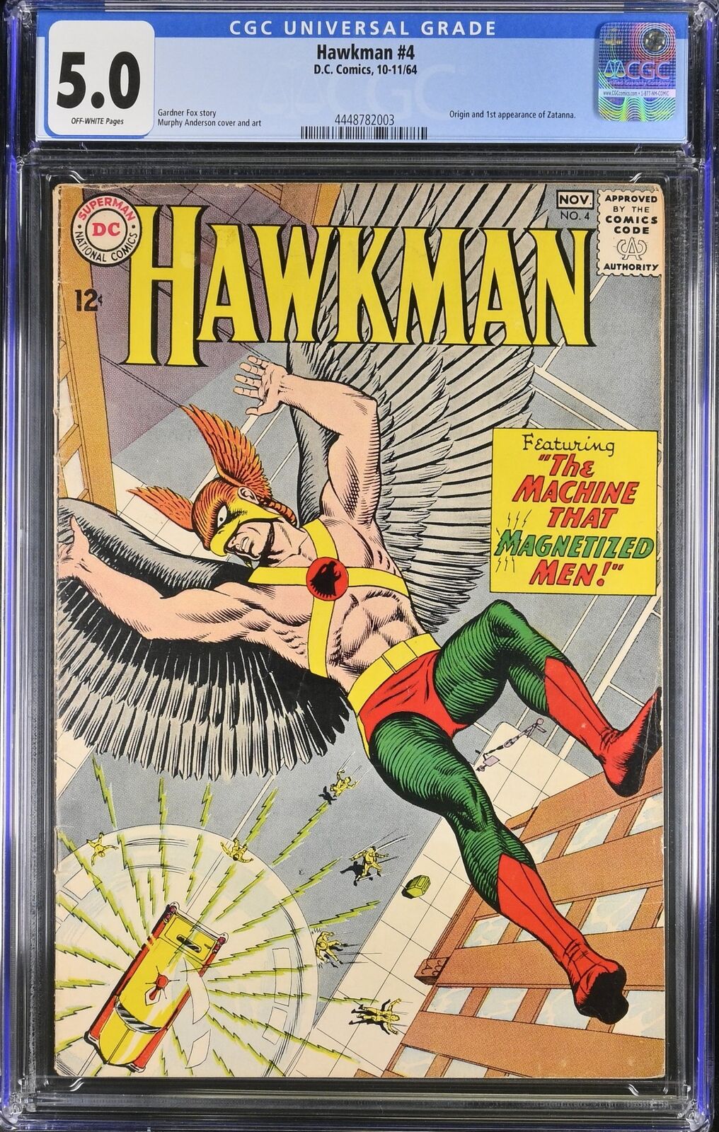 Hawkman #4 CGC VG/FN 5.0 Off White 1st Appearance Zatanna DC Comics 1964