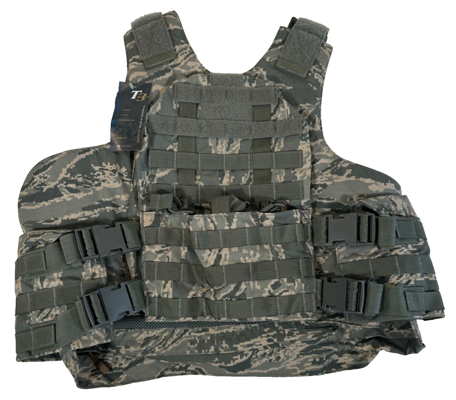 New T3 Geronimo 3 Plate Carrier with Quad Release System ABU Tiger Stripe Large