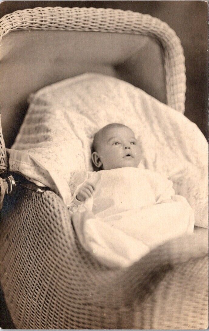 RPPC Cute Baby John Frederick Kelly 2 Months Carriage c1910-1920s postcard HQ8