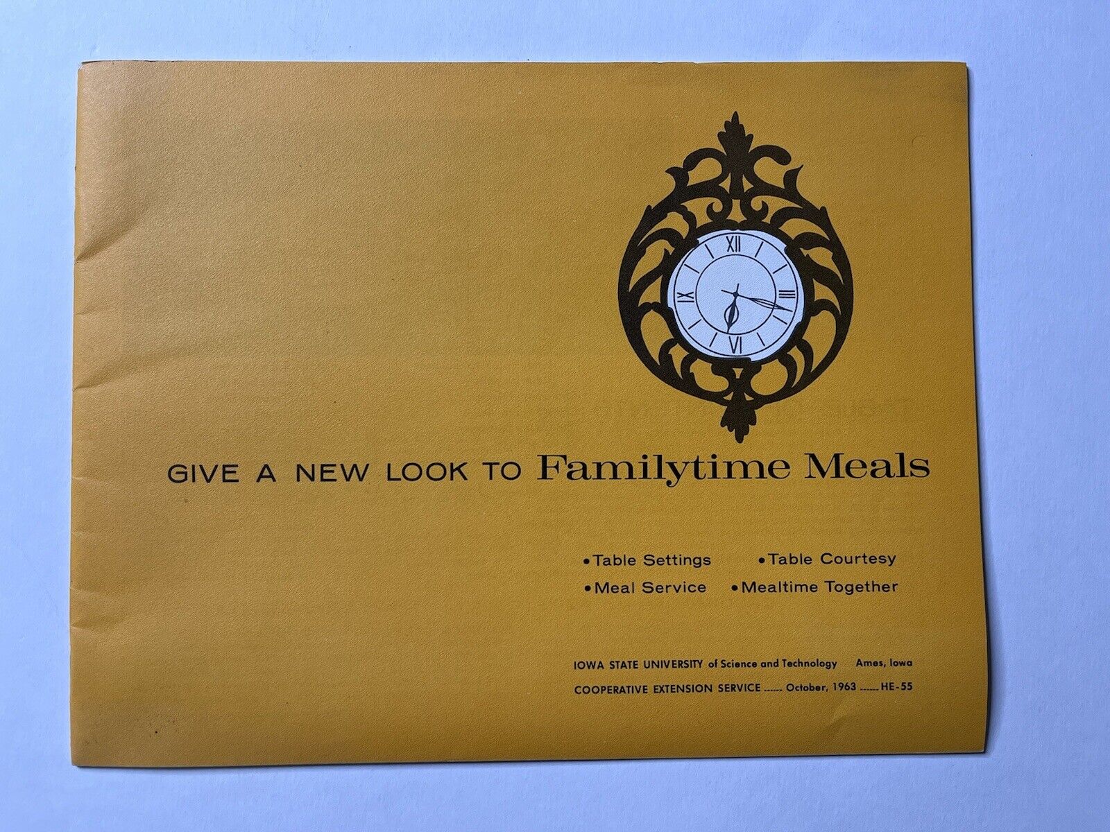 Iowa State University Familytime Meals Booklet Manual 1963 Settings Habits Ephem