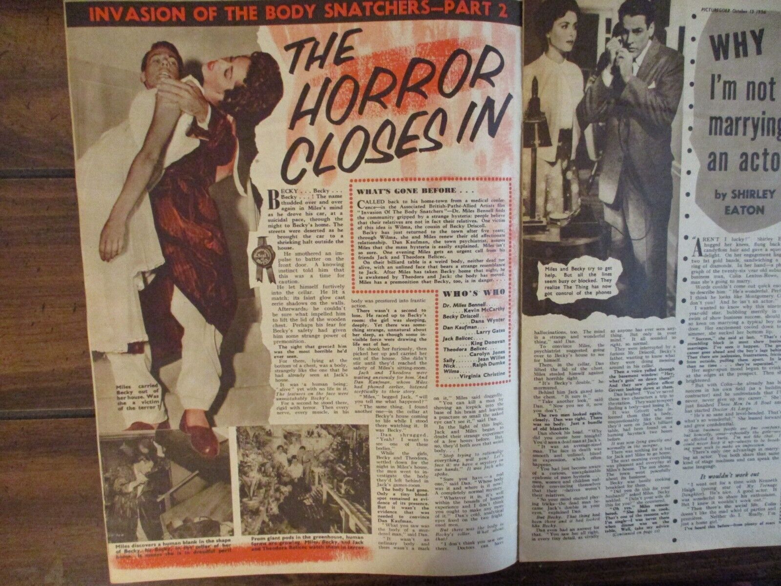 Oc-1956 Picturegoer Mag(INVASION OF THE BODY SNATCHERS/LUCY MARLOW/SHIRLEY EATON