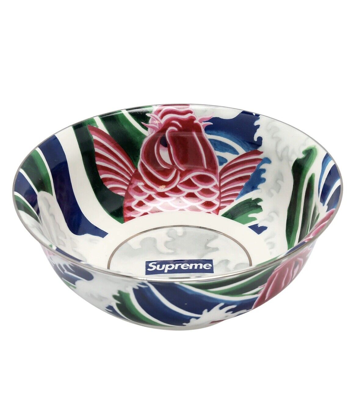 Supreme Waves Ceramic Bowl Koi Fish Multi Color (SS20), Brand New