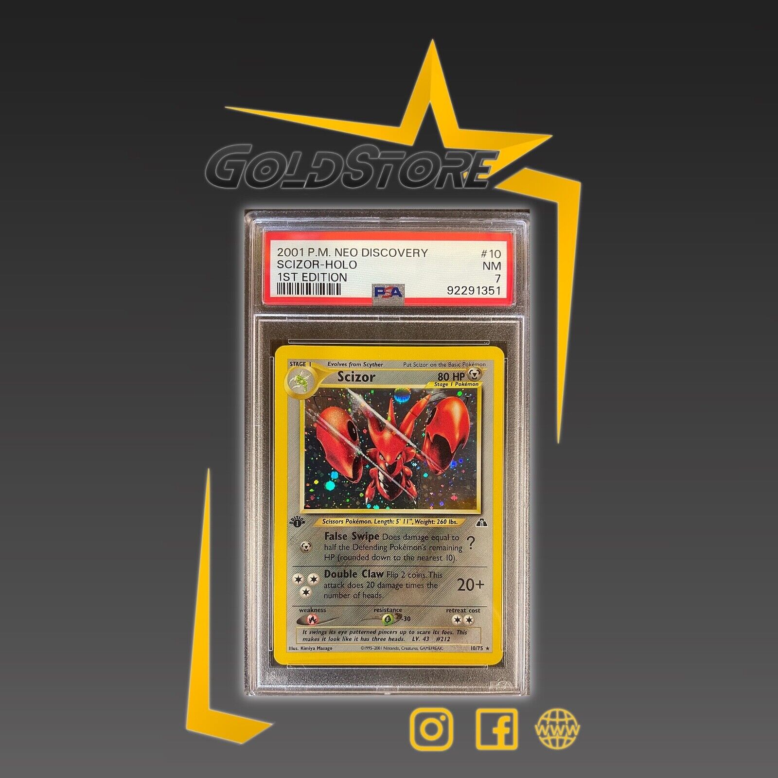 SCIZOR HOLO - NEO DISCOVERY 1ST EDITION - ENG - BGS 8.5 - POKEMON CARD GAME