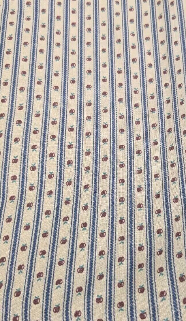 Vintage Wamsutta Fabric Dainty Apple Ticking Stripe 45