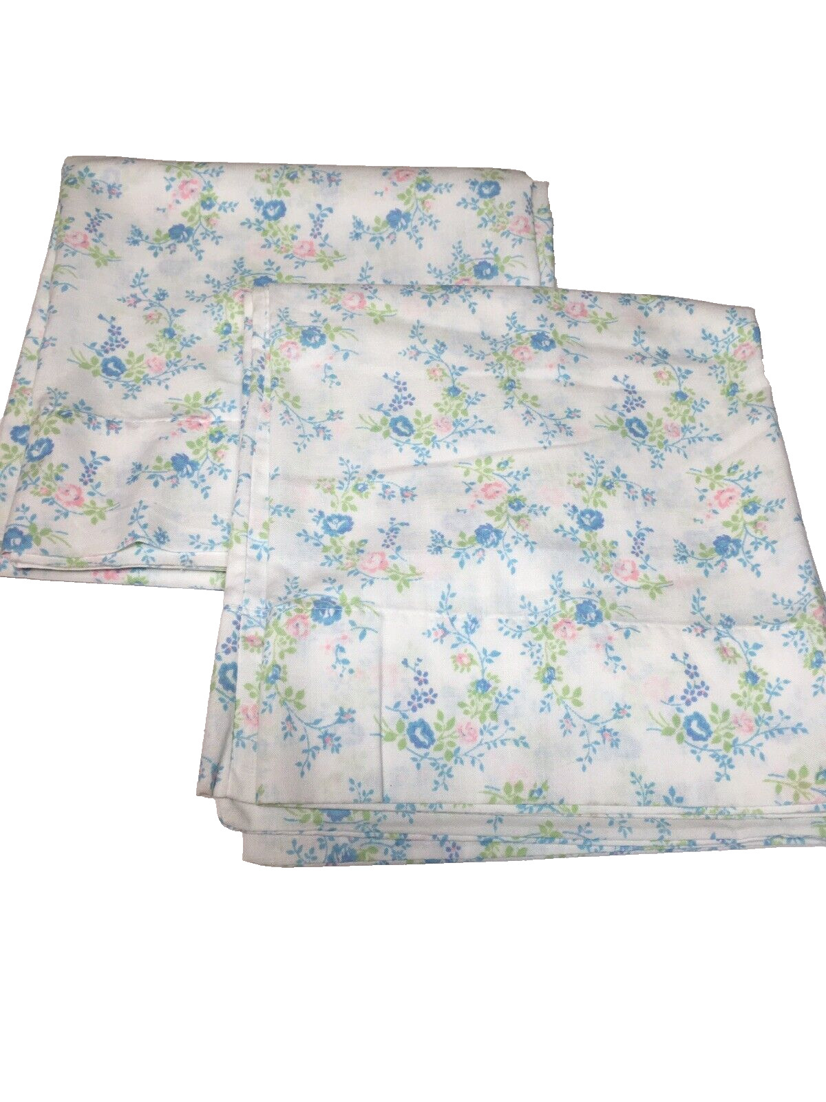 Vintage Fieldcrest Ideal Percale Floral Pink Blue King Pillowcases Set of 2 USA