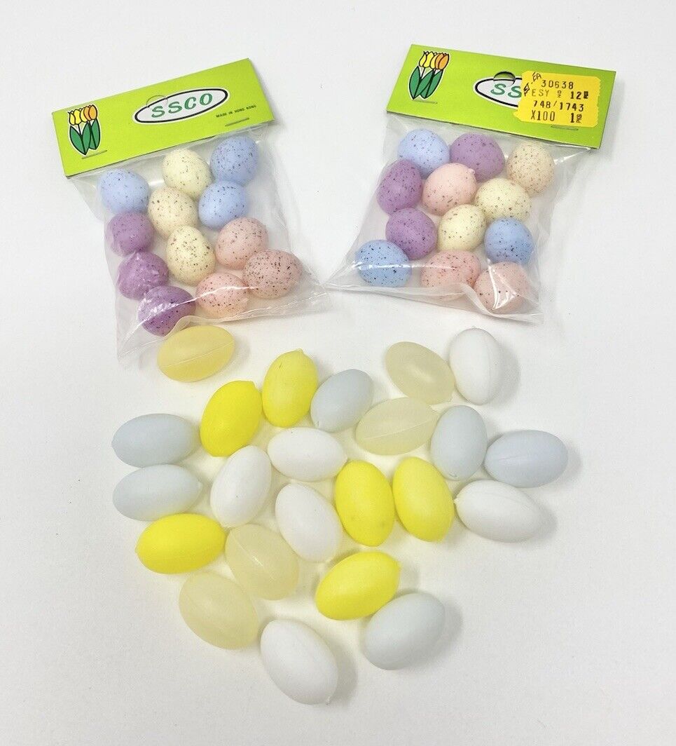 Vintage Lot Mixed Soft Plastic Easter Eggs Crafts Spring Decor Small Hong Kong