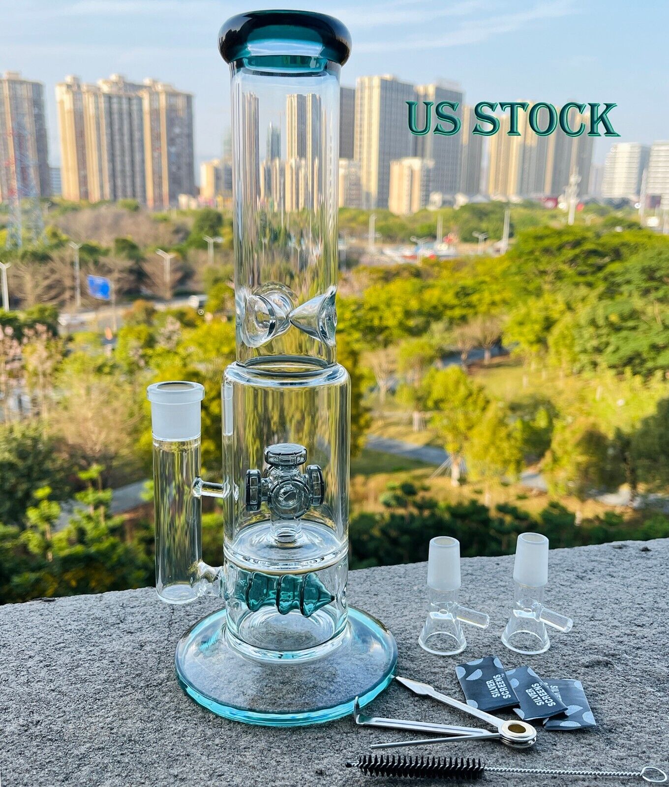 12 inch Heavy Glass Bong Beaker Smoking Water Pipe Thick Hookah W/18mm Bowl
