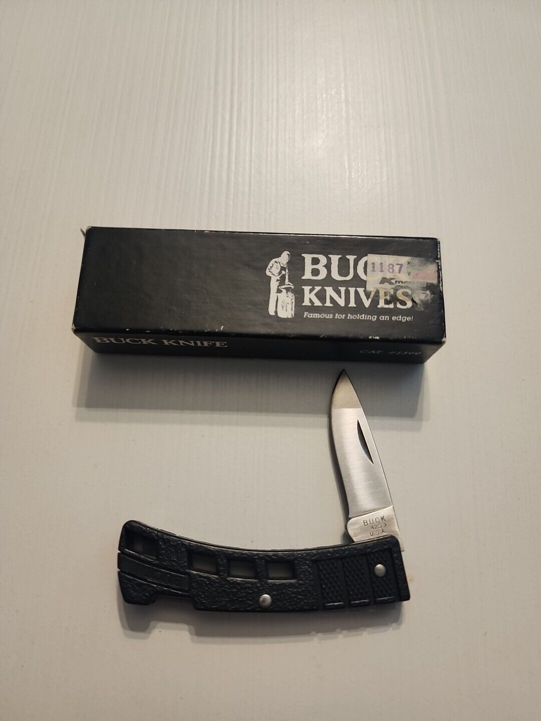 NEW Vintage Buck 425 Black lockblade NOS Made in USA With Original Box