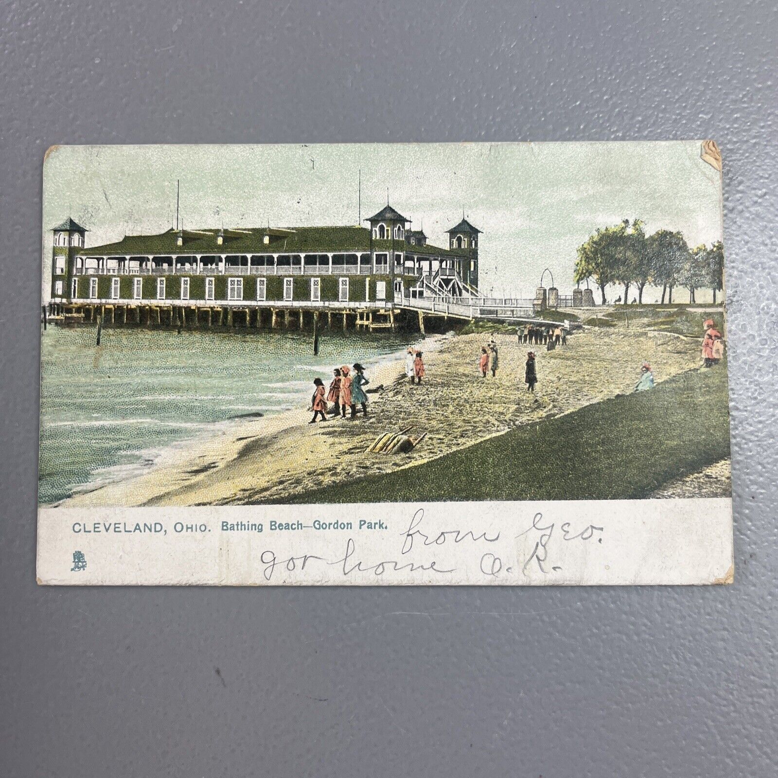 Cleveland Ohio Gordon Park Bathing Beach Vintage Tuck Postcard Posted