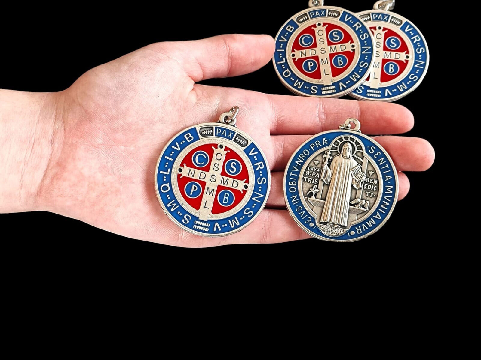 St Benedict medal, xl medal, San Benito, Saint Benedict medal  2 Pcs