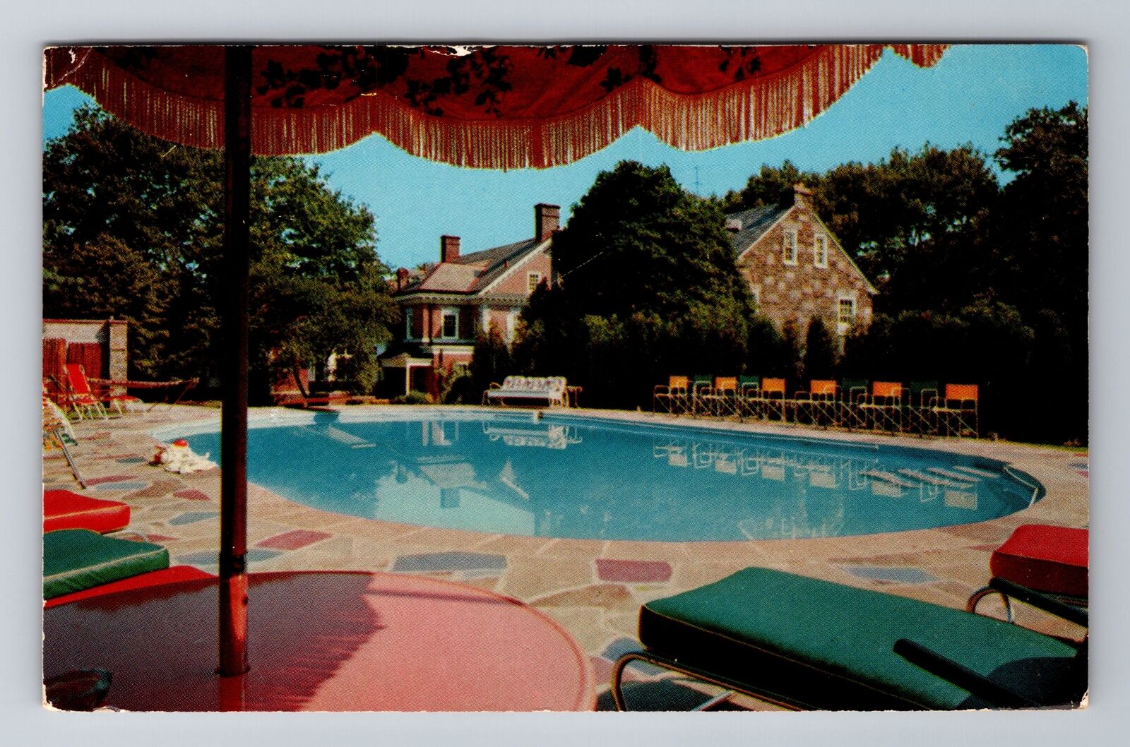 Doylestown PA-Pennsylvania, Advertising Sylvan Pools, Vintage c1957 Postcard