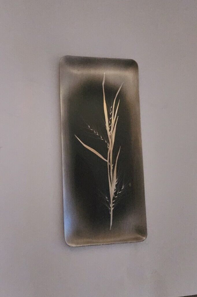 MCM Vintage Tray WMF Germany Rare Wheat Grass Stainless Steel Serving Tray 