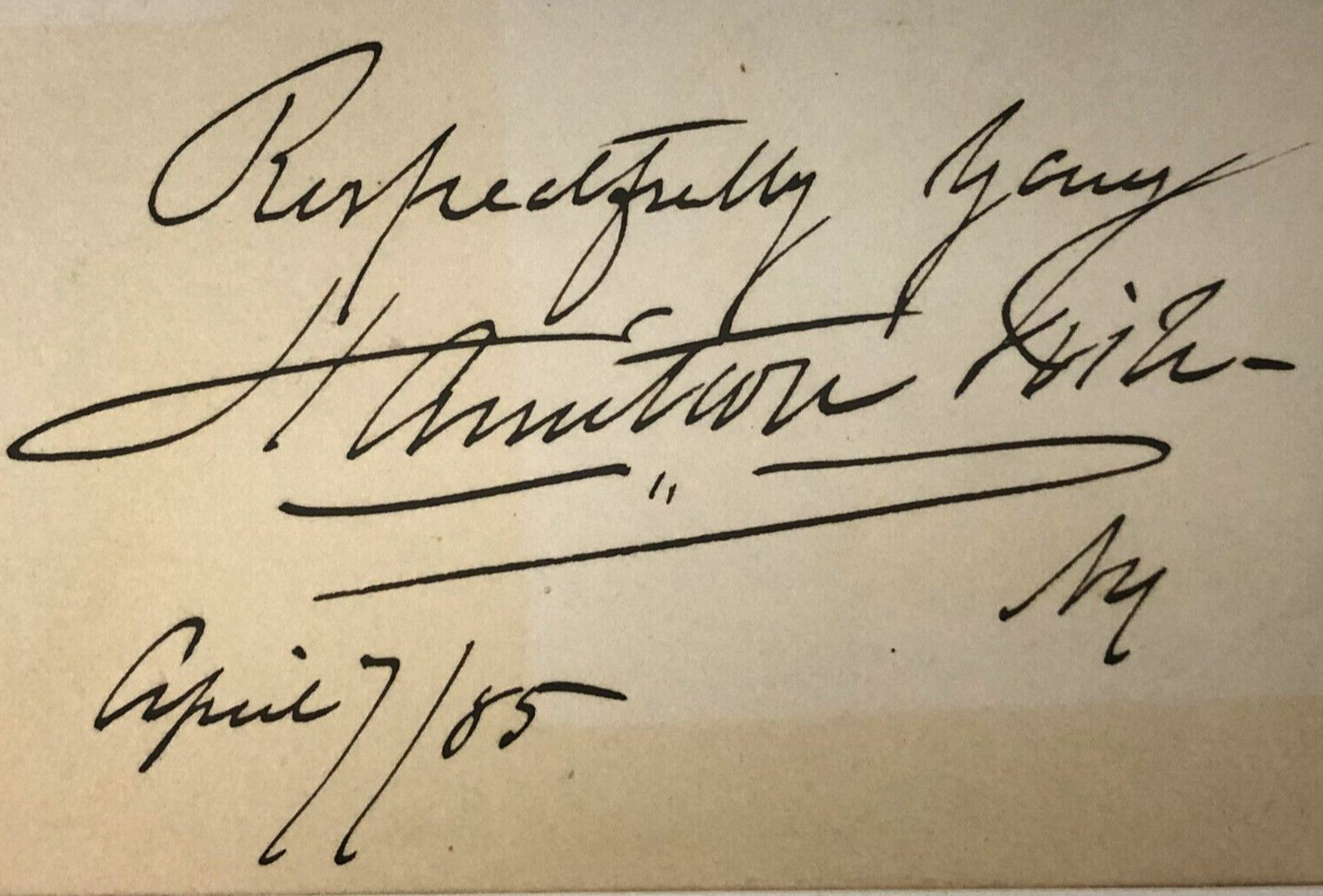 HAMILTON FISH - Autographed Hand-Signed 3.75 x 2.25