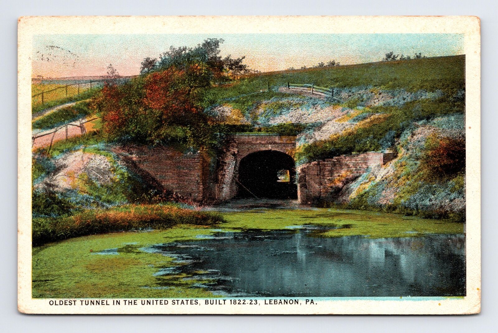 c1924 WB Postcard Lebanon PA Pennsylvania Oldest Tunnel in US
