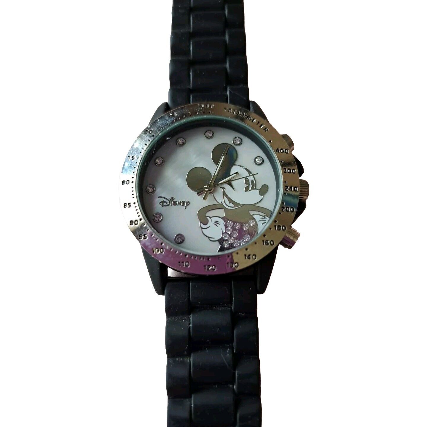 RARE Vintage DISNEY Lorus Mickey Mouse Women’s Wrist Watch Black Band