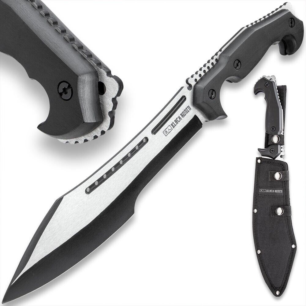 Black Ronin Stealth Machete and Sheath | Full-Tang | Tactical Knife - Length 16