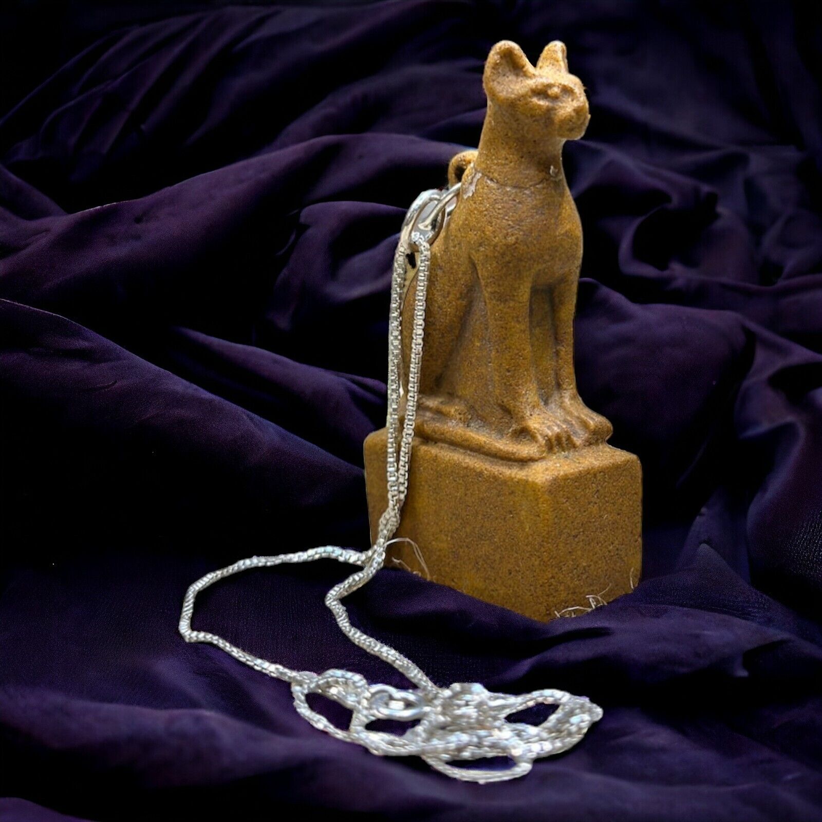 Rare Antique Egyptian Cat-goddess Bastet Statue | Exquisite Fine Stone