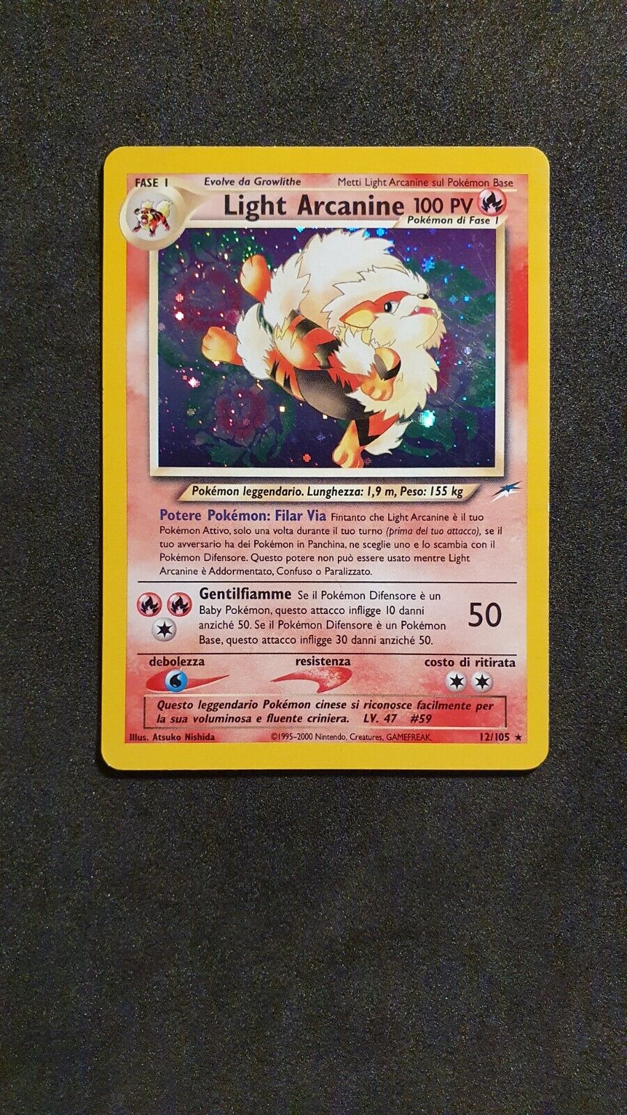 Light Arcanine 12/105 Neo Destiny Near Mint ITA Pokémon Card