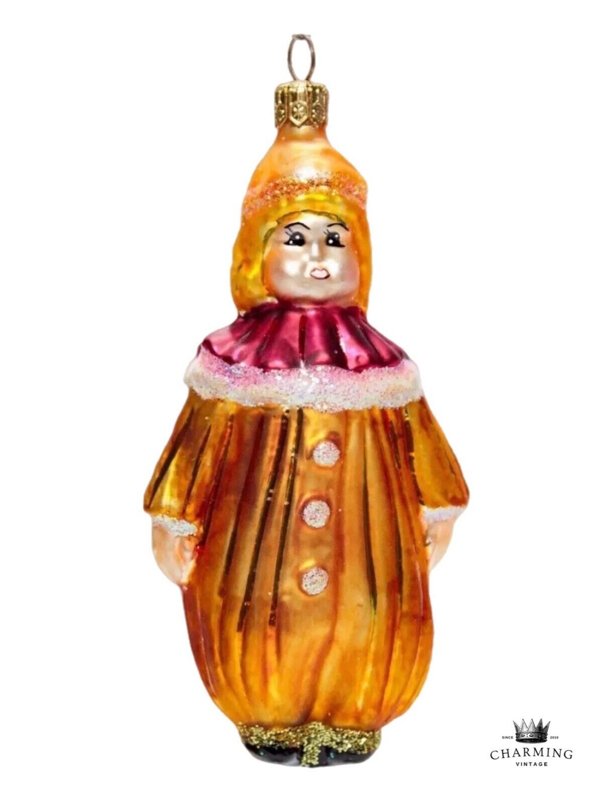 Vtg Christopher Radko Trixie Treater Halloween Blown Glass Christmas Ornament