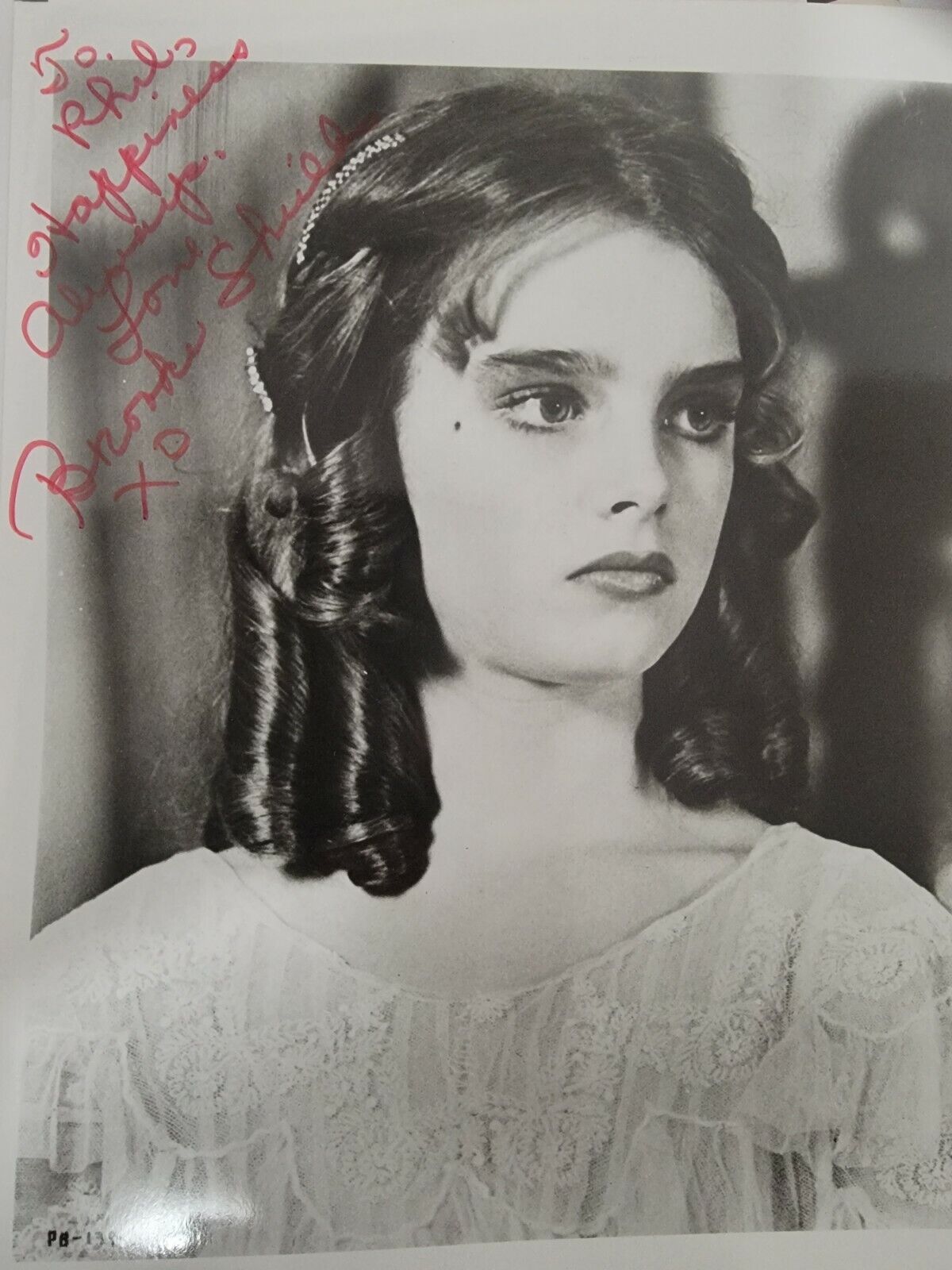 Brooke Shields Young Signature 'To Phil' 