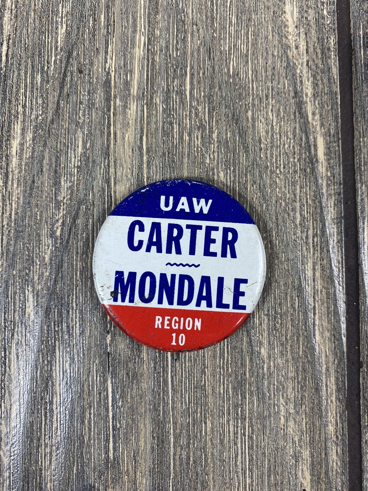 Vintage 1.5” UAW Carter Mondale Region 10 Political Pin