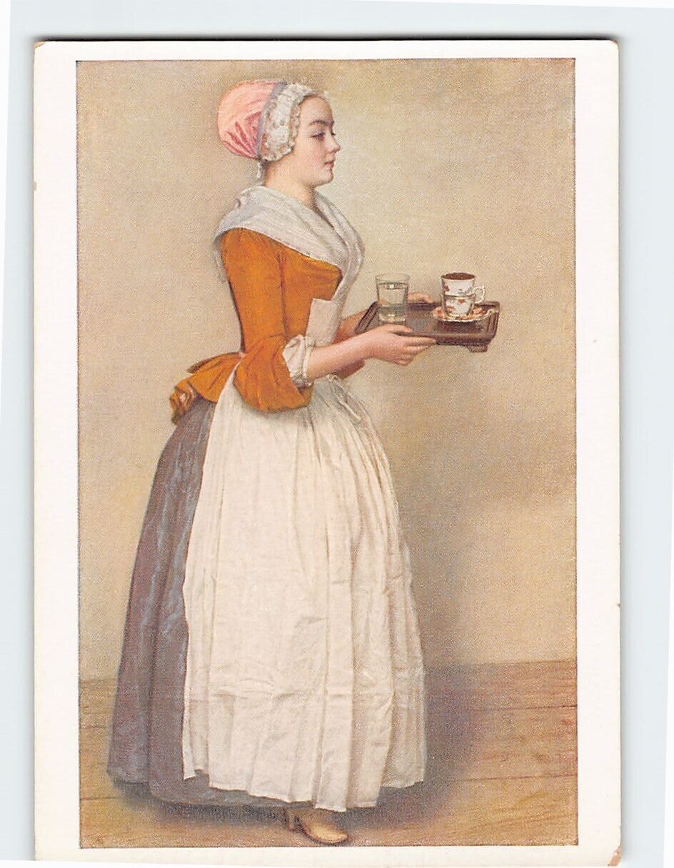 Postcard Das Schokoladenmädchen By Liotard, Staatliche Gemäldegalerie, Germany