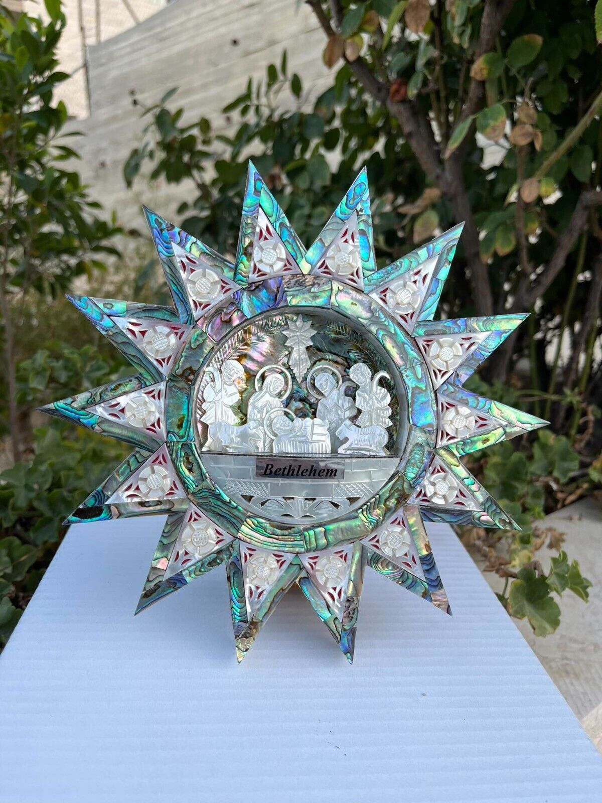 A Rare Star Of Nativity Mother Of Pearl Crafted By Hand From Bethlehem