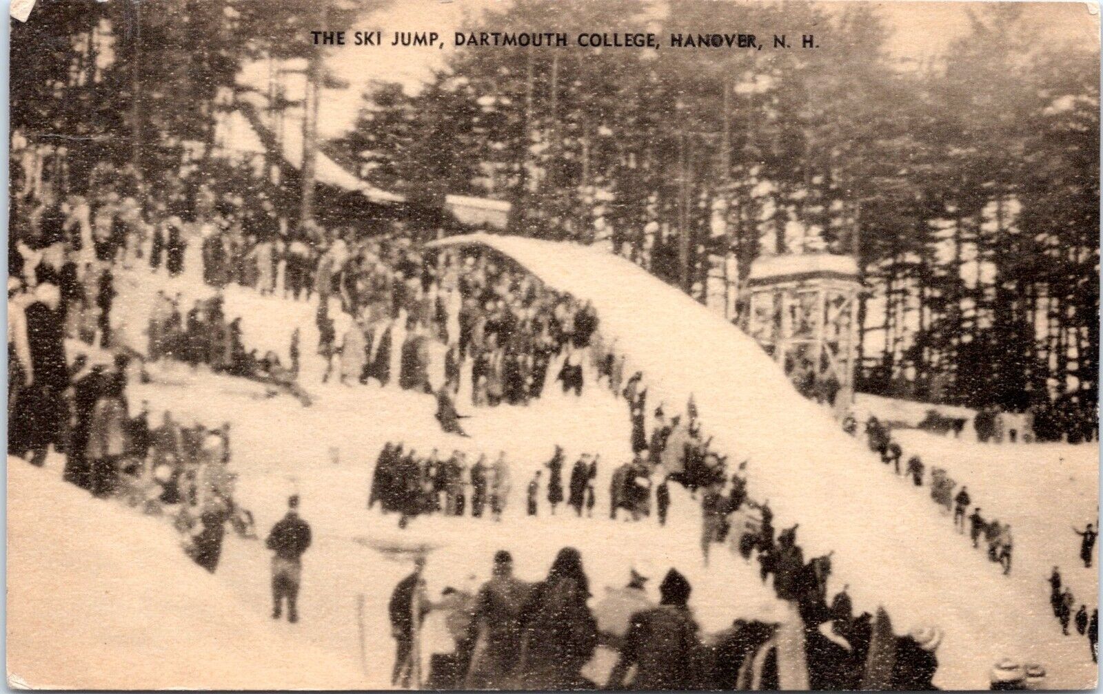 Ski Jump, Dartmouth College Hanover New Hampshire - 1936 Collotype Postcard