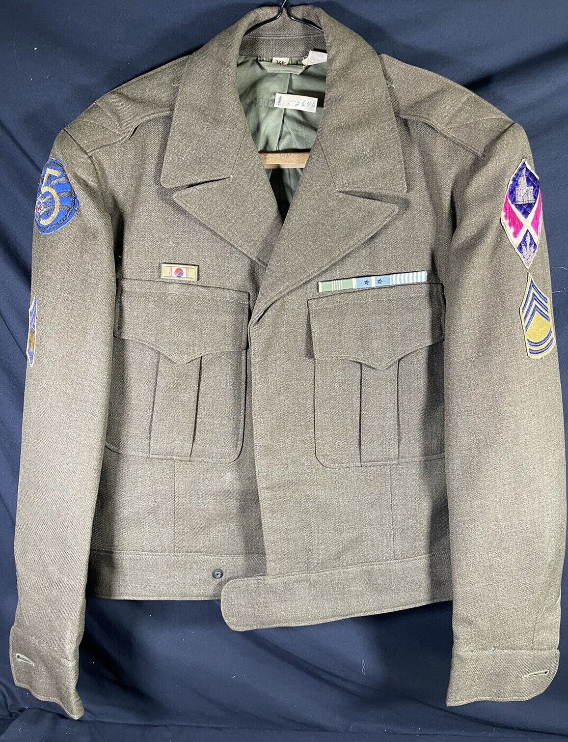 Korean War US Army Ike Jacket W/ Japanese Made Bullion Aviation Engineer Patches