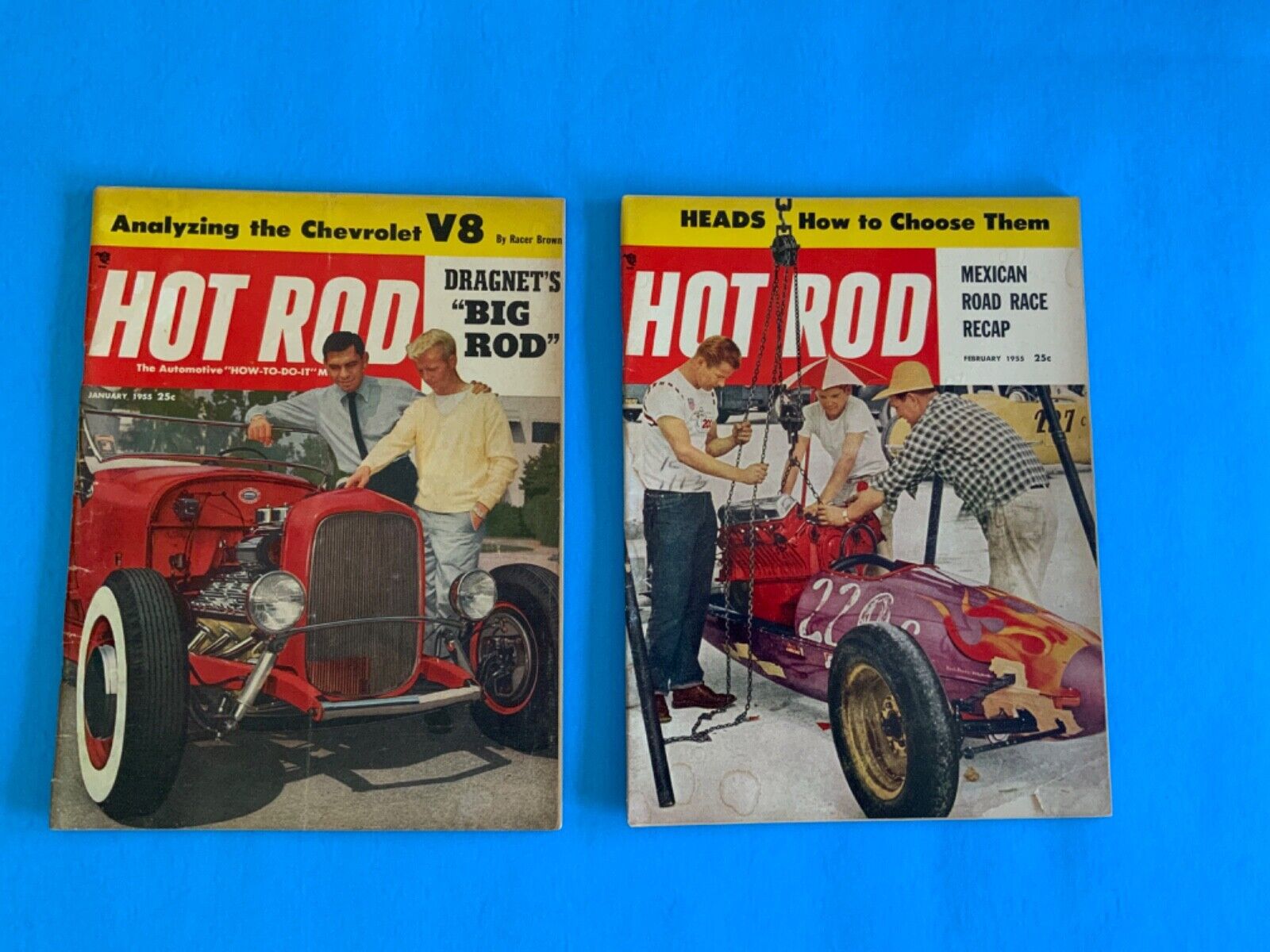 LOT OF 12 VINTAGE HOT ROD MAGAZINES - 1955, Jan - December - Great Condition