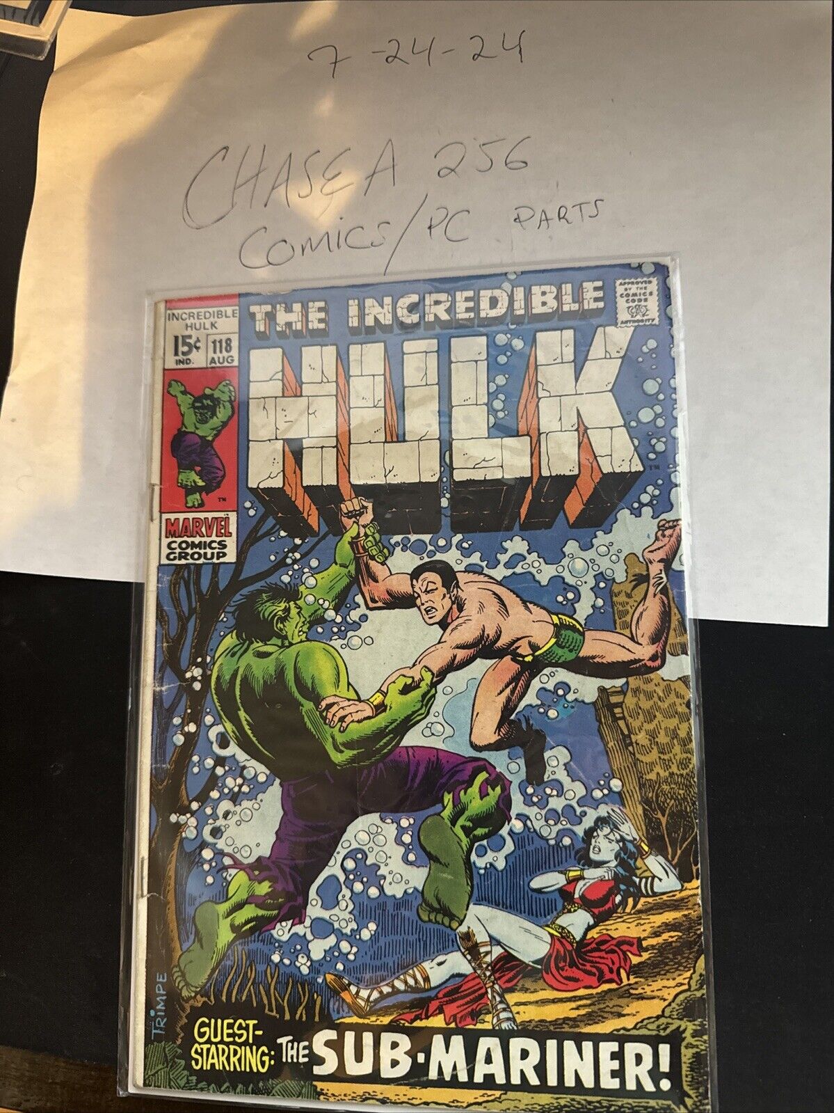 Incredible Hulk #118 CLASSIC SUB-MARINER battle/cover Marvel 1971