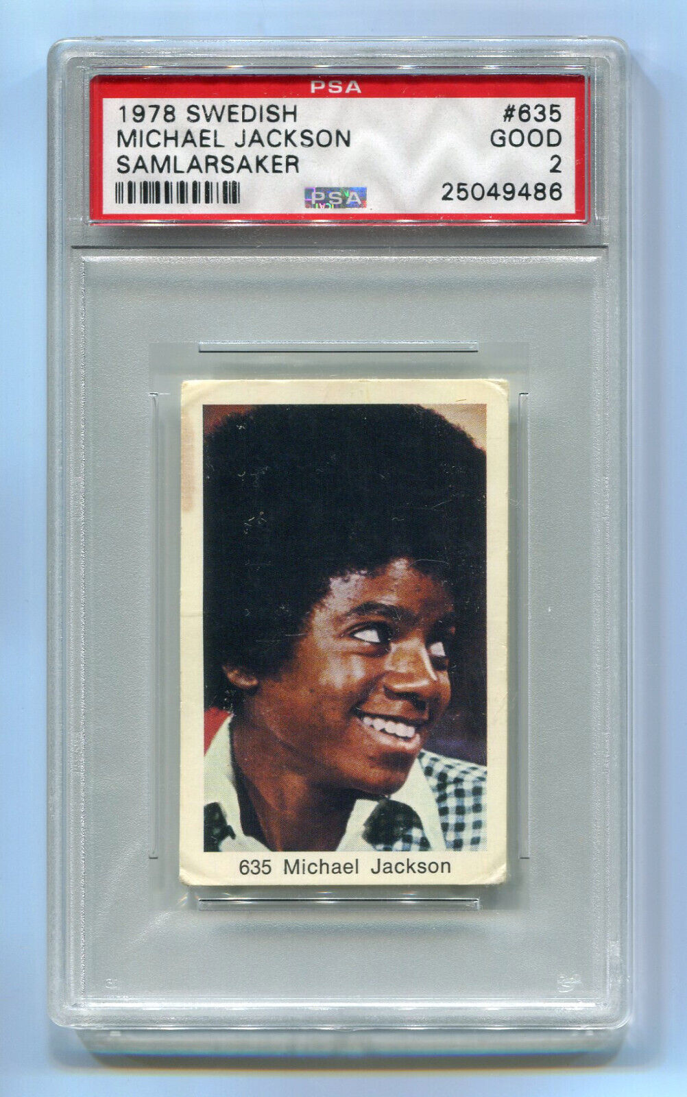 1975 Popbilder Med Punkt III 1978 Samlarsaker 635 Michael Jackson Five PSA 2 NQ