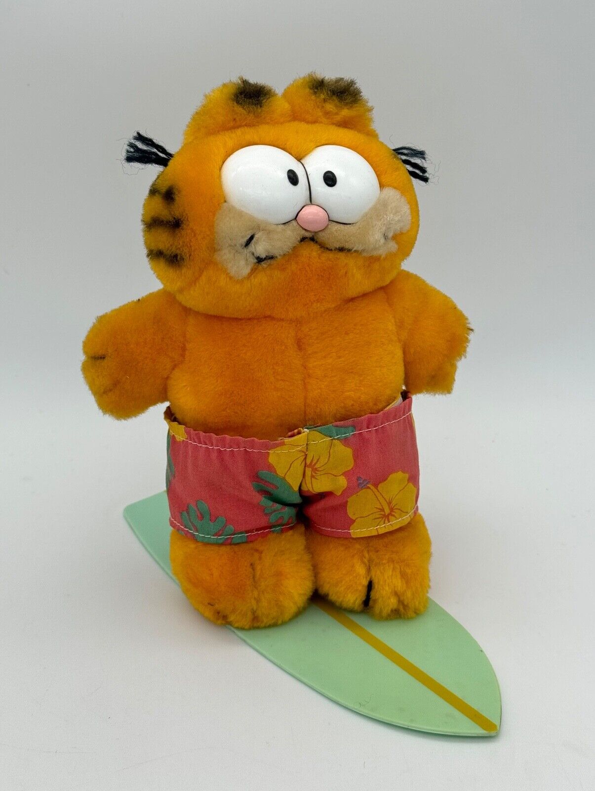 Garfield Surf Board Vintage 80's Hawaiian Plush Toy Decor Cartoon Comedy Humor