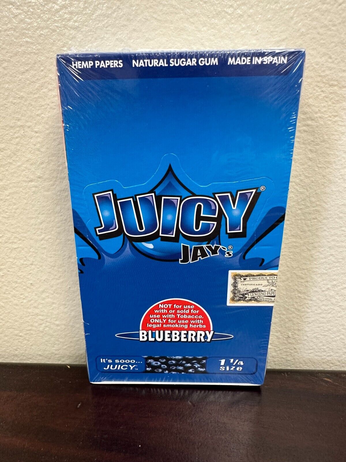 JUICY JAY'S  1 1/4 Blueberry 24 Packs Full Box Cigarette Paper