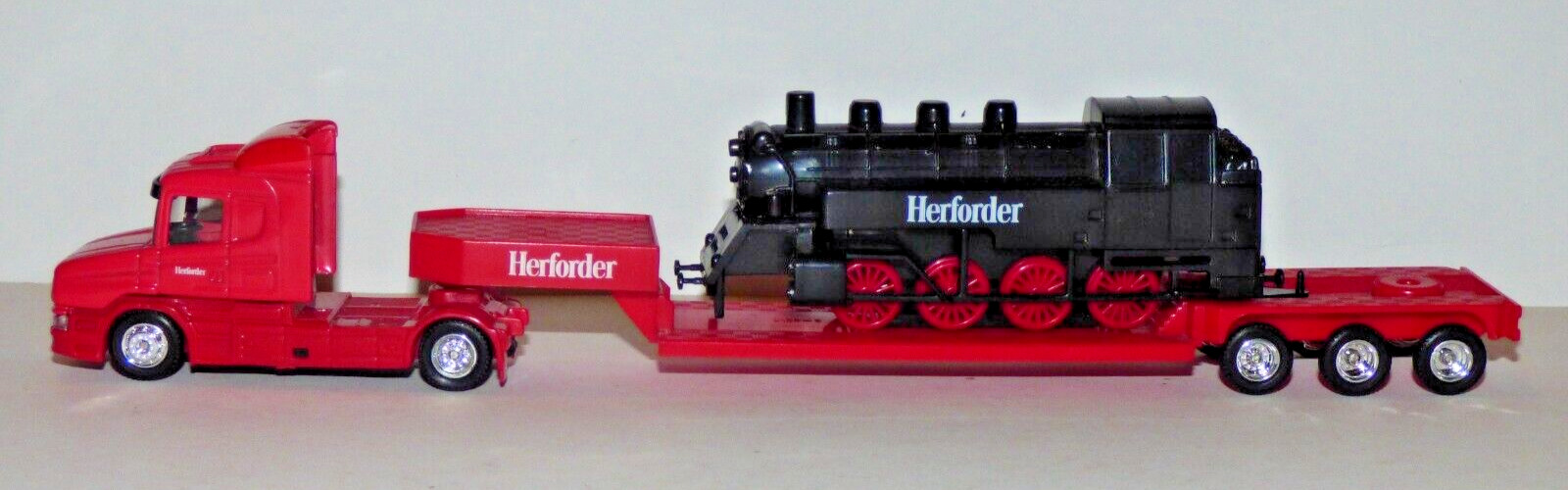 Rarity, 1:87, Scania 124L 400 TL with locomotive, rock basement Herforder, No.040, collection