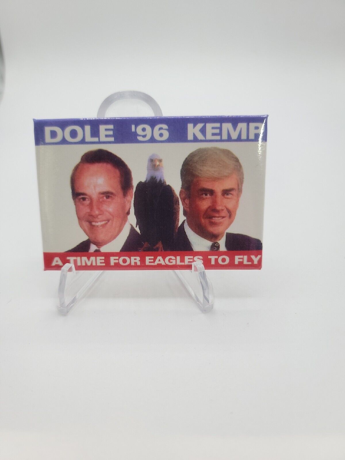 1996 Presidential Campaign Button Dole Kemp White House KG Elections Bald Eagle