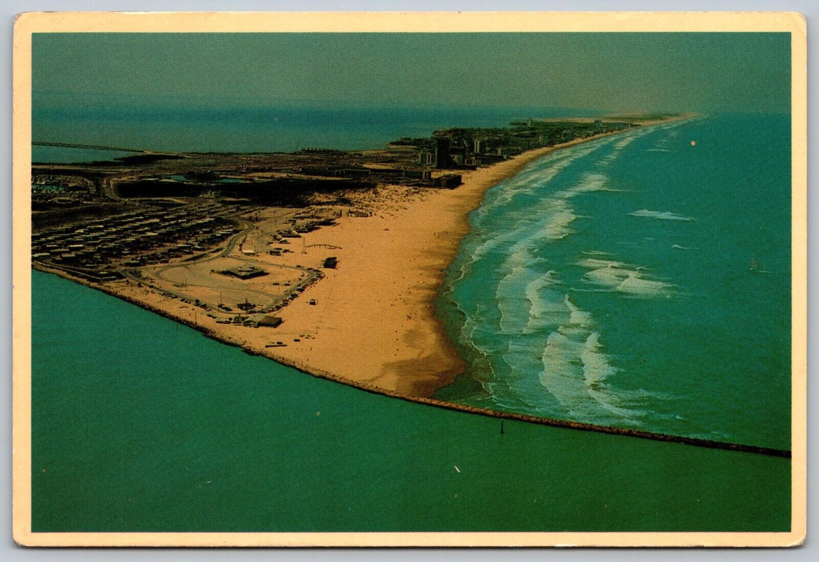 South Padre Island Texas TX Aerial Vintage Unused 4x6 Postcard J11