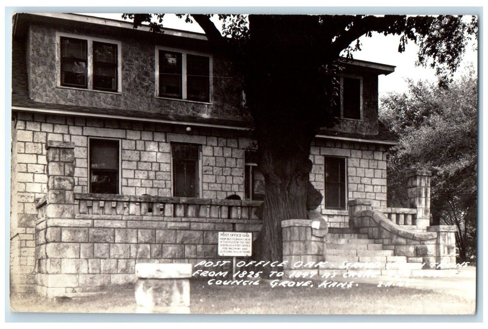 c1940's Post Office Scene Street Council Grove Kansas KS RPPC Photo Postcard