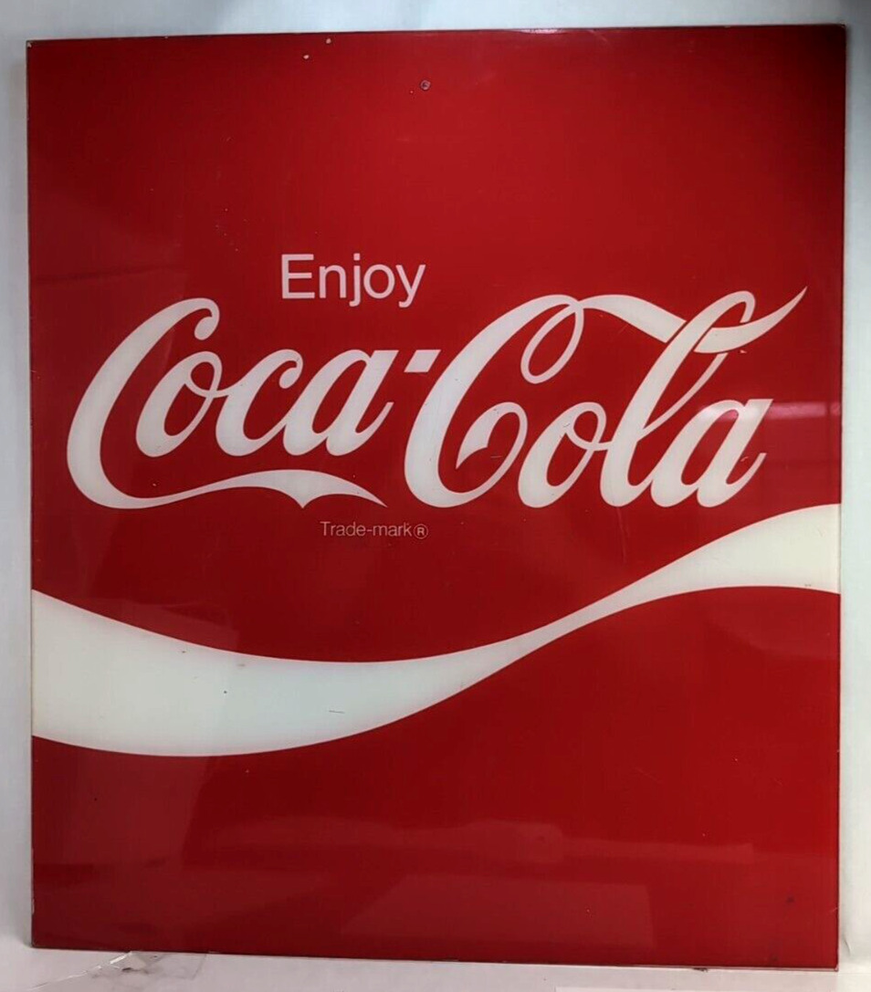 Vintage 1970s Coca Cola Plexiglass Advertising Sign - 22