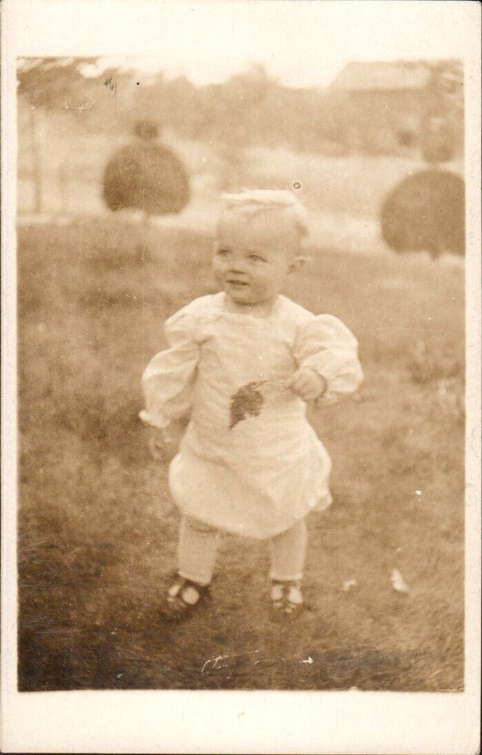 Robert S. Gates Baby Photo, Cedar Rapids, IA - Antique Real Photo Postcard RPPC