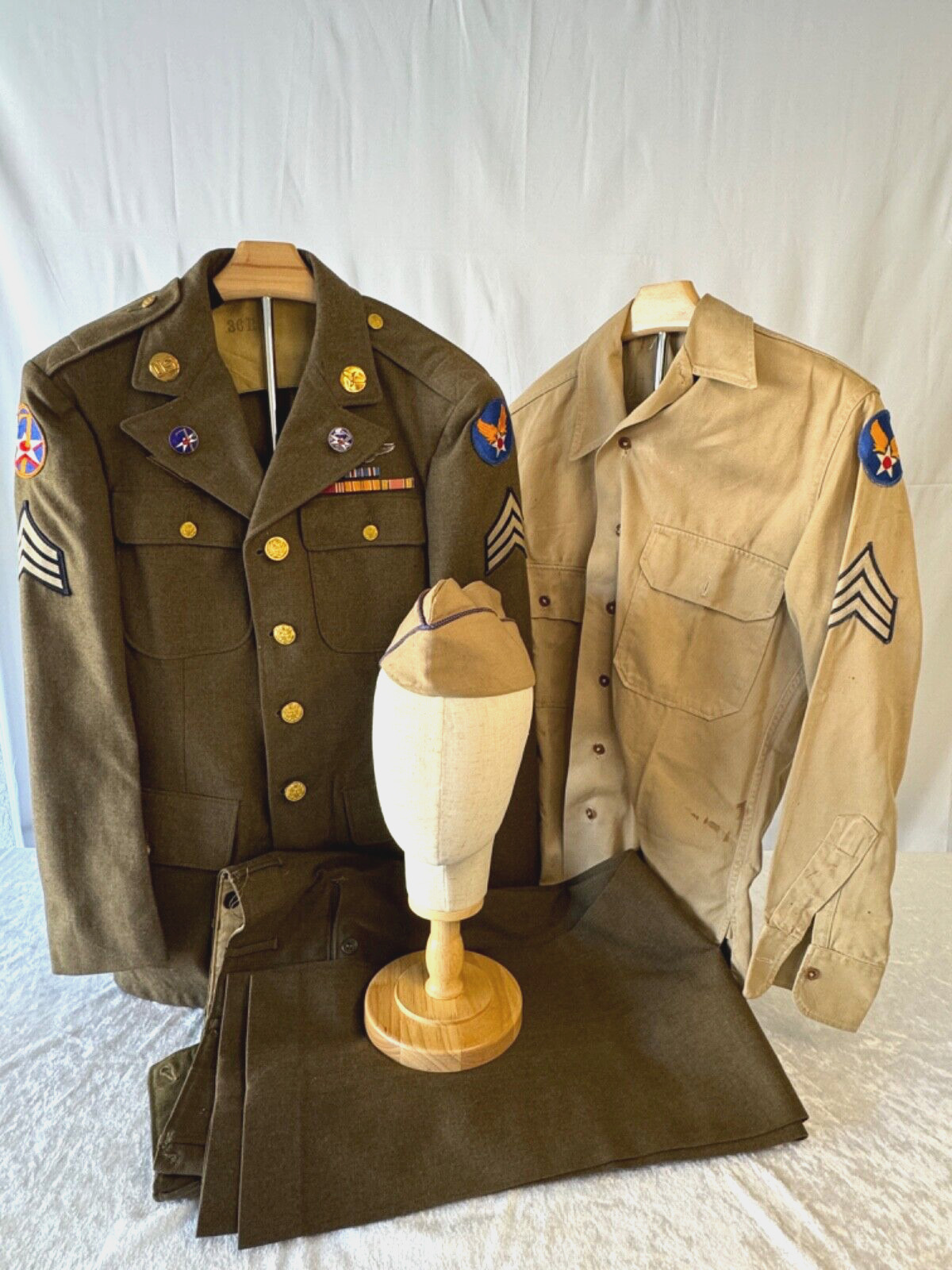 ORIGINAL WWII US ARMY 7TH AIR FORCE GROUPING  - W/ LAUNDRY NUMBER